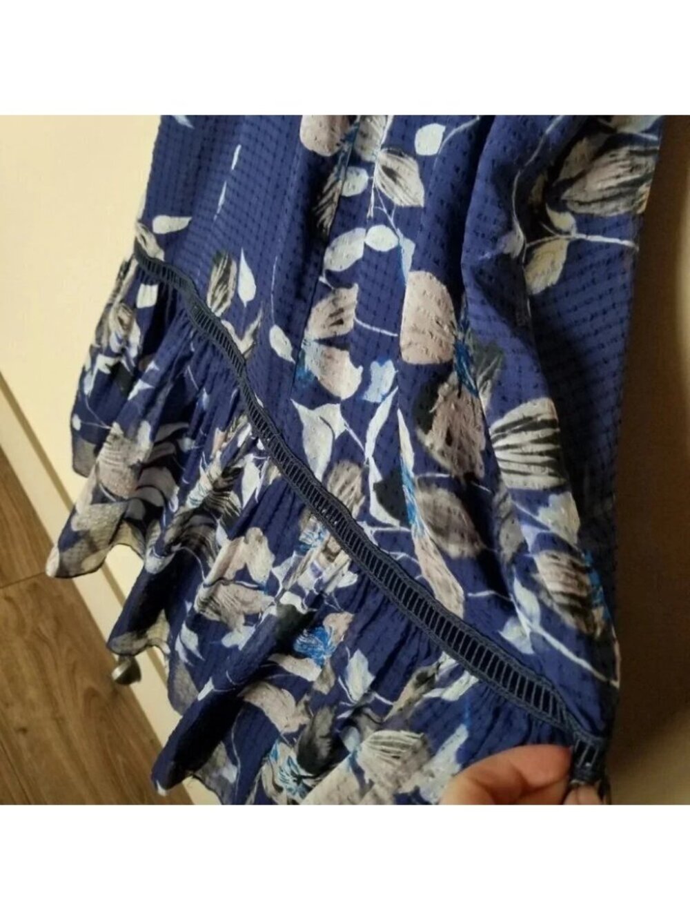 Eliza J Blue Floral Ruffle Midi Dress 14 - Picture 7 of 15
